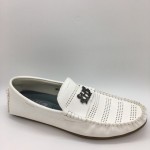 Men Shoes White Color Lifestyles Casual Loafers Slip On Breathable Holes . JEFF