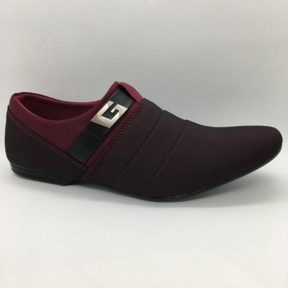 red colour leather shoes