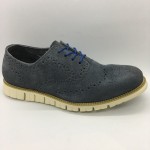 Men Leather Shoes Wingtip Oxford Dark Grey Color Lace-Up (Cole Haan). HUNTER