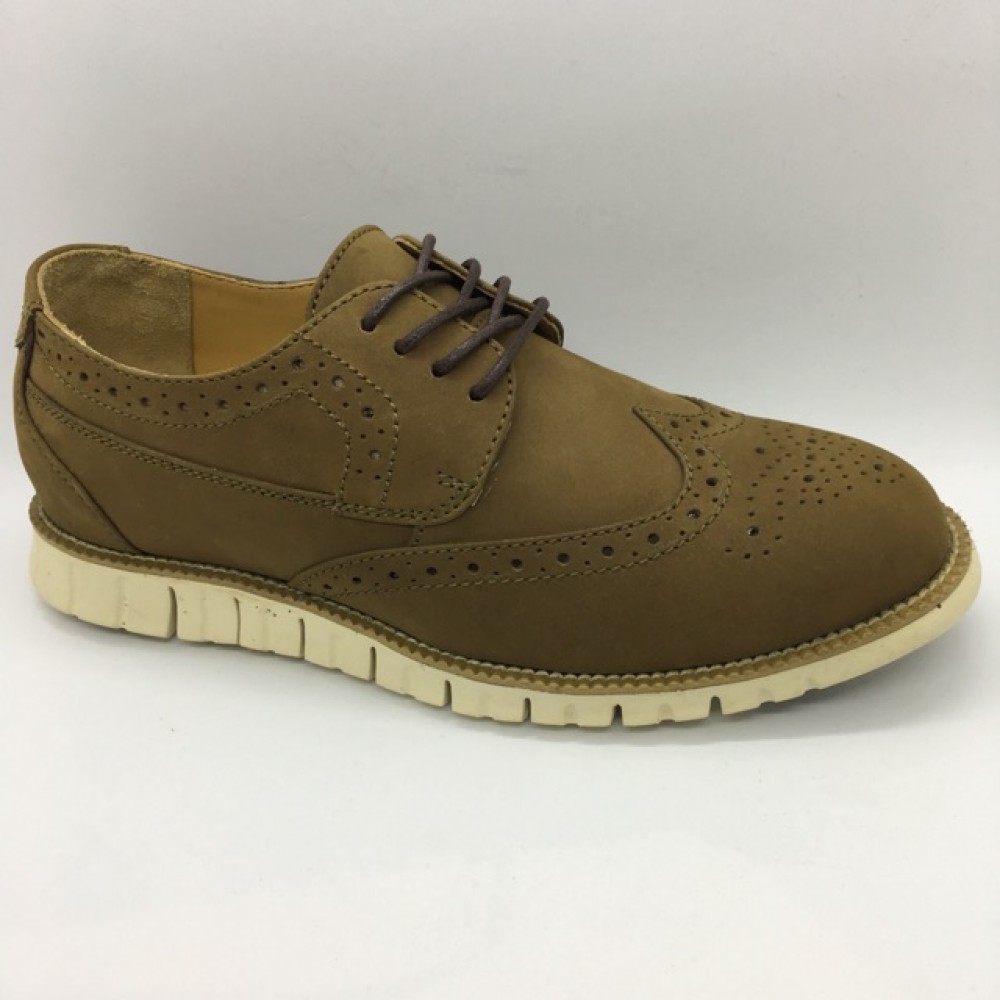 Men Leather Shoes Wingtip Oxford Khaki Brown Color Lace-Up (Cole Haan). HUNTER