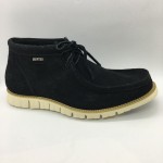 Men Leather Shoes Mid-Cut Suede Black Color 2Holes Lace-Up. HUNTER