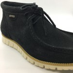 Men Leather Shoes Mid-Cut Suede Black Color 2Holes Lace-Up. HUNTER
