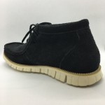 Men Leather Shoes Mid-Cut Suede Black Color 2Holes Lace-Up. HUNTER