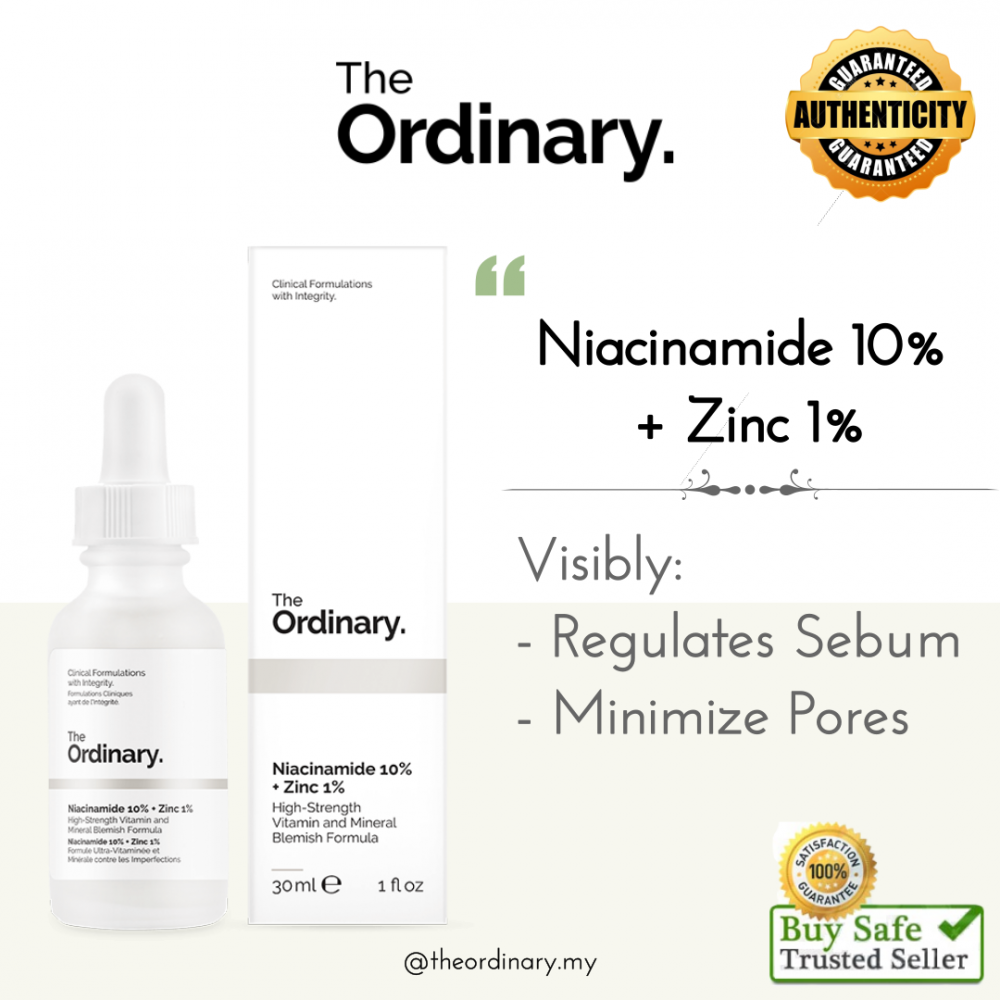 [ READY STOCK ] The Ordinary Niacinamide 10% + Zinc 1% 30ml