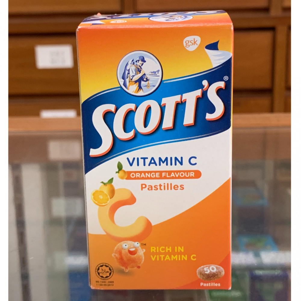 Scott's Vitamin C Perisa Oren (50 pastilles) Scott's Vitamin C Perisa Oren (50 pastilles)