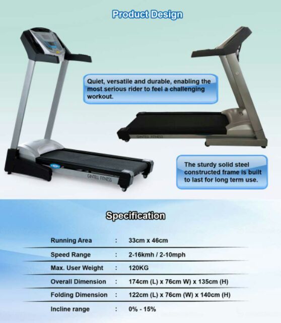 GINTELL CyberAIR Compact Treadmill FT460